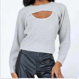 Princess Polly LARRY JUMPER/SWEATER GREY SIZE:M
